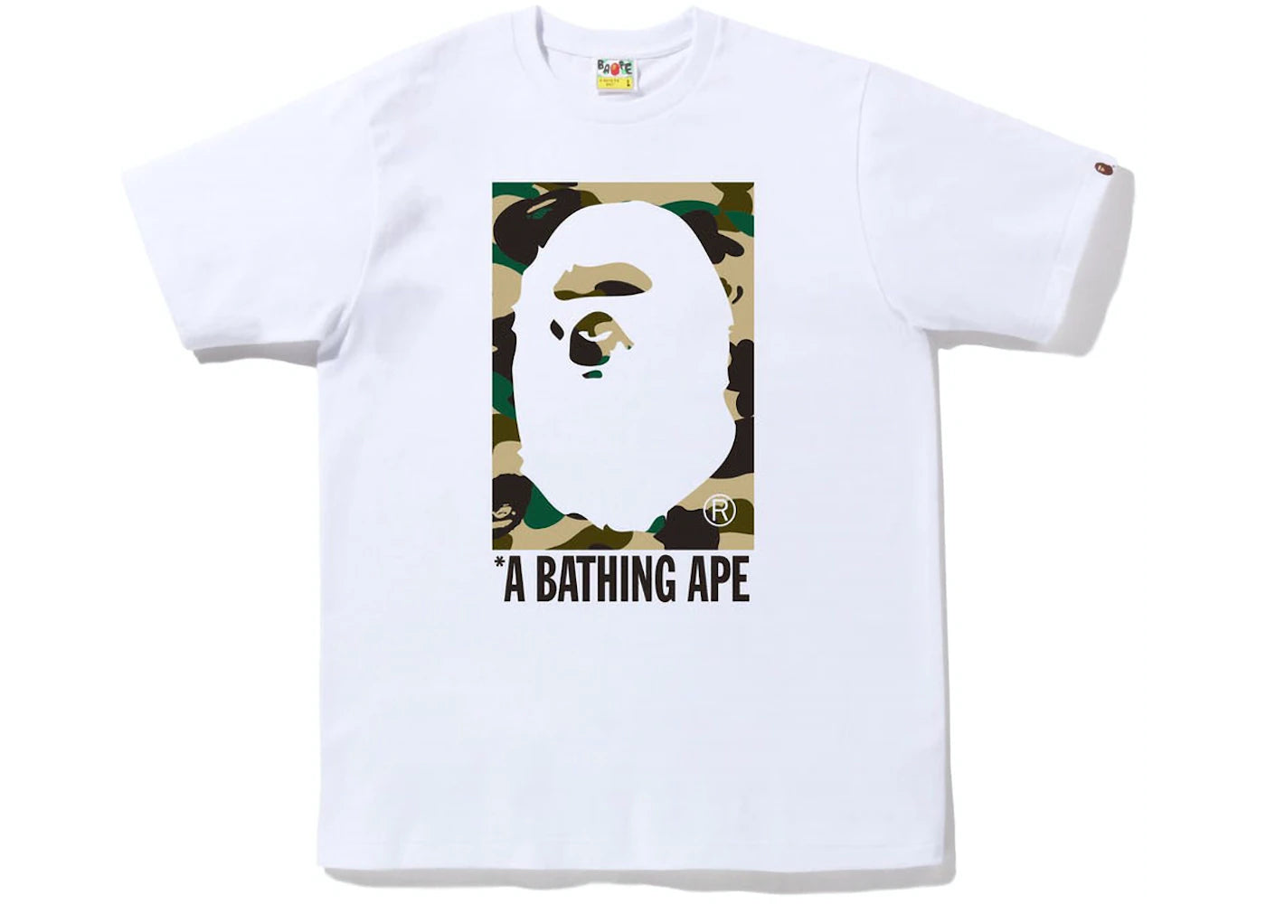 BAPE 1ST CAMO BOX APE HEAD TEE WHITE YELLOW