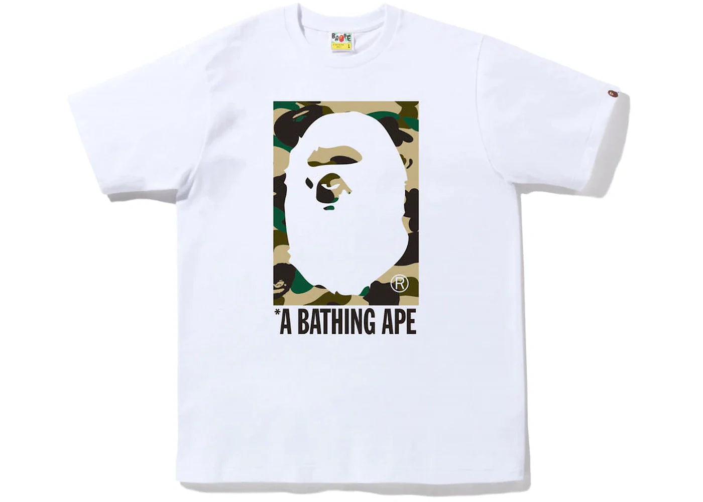 BAPE 1ST CAMO BOX APE HEAD TEE WHITE YELLOW