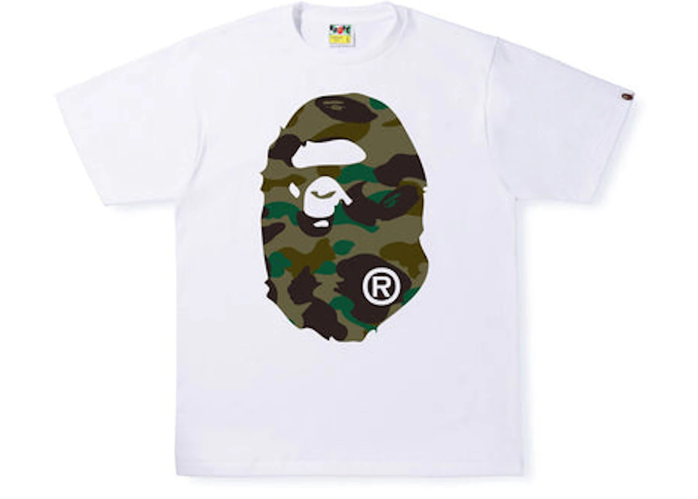 BAPE FIRST CAMO BIG APE HEAD TEE "GREEN/WHITE"