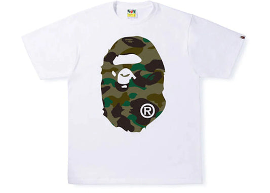 BAPE FIRST CAMO BIG APE HEAD TEE "GREEN/WHITE"