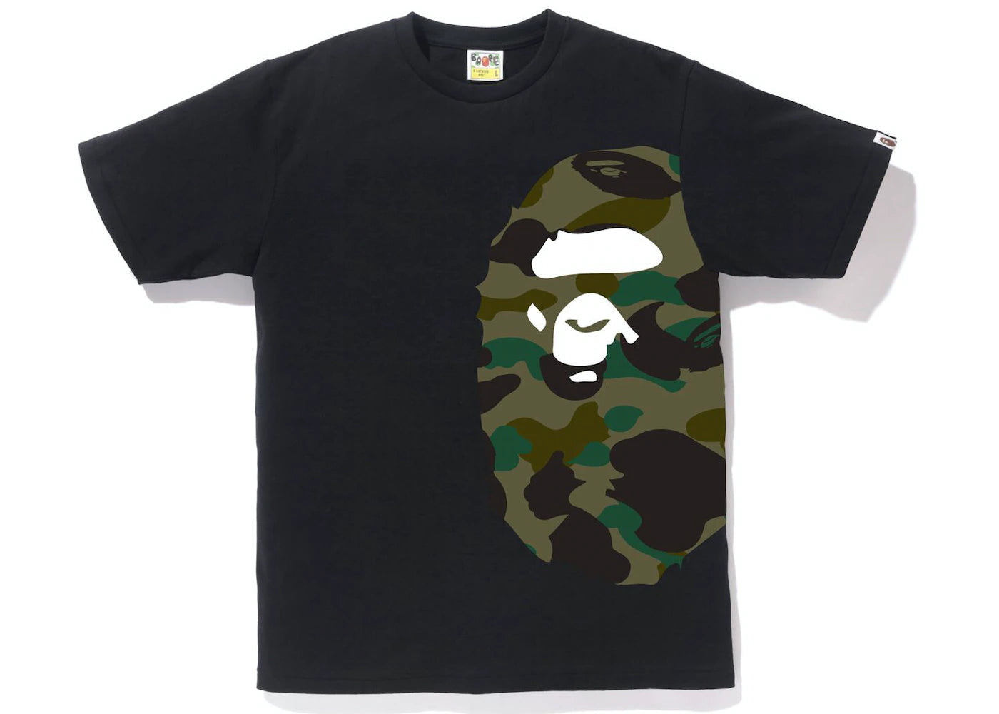 BAPE BIG APE HEAD TEE "BLACK/GREEN CAMO"