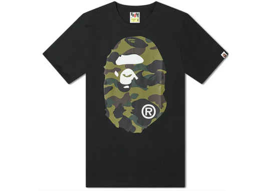 BATHING APE BAPE HEAD "BLACK/GREEN CAMO" TEE