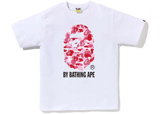 BAPE ABC CAMO BY BATHING APE TEE PINK/WHITE