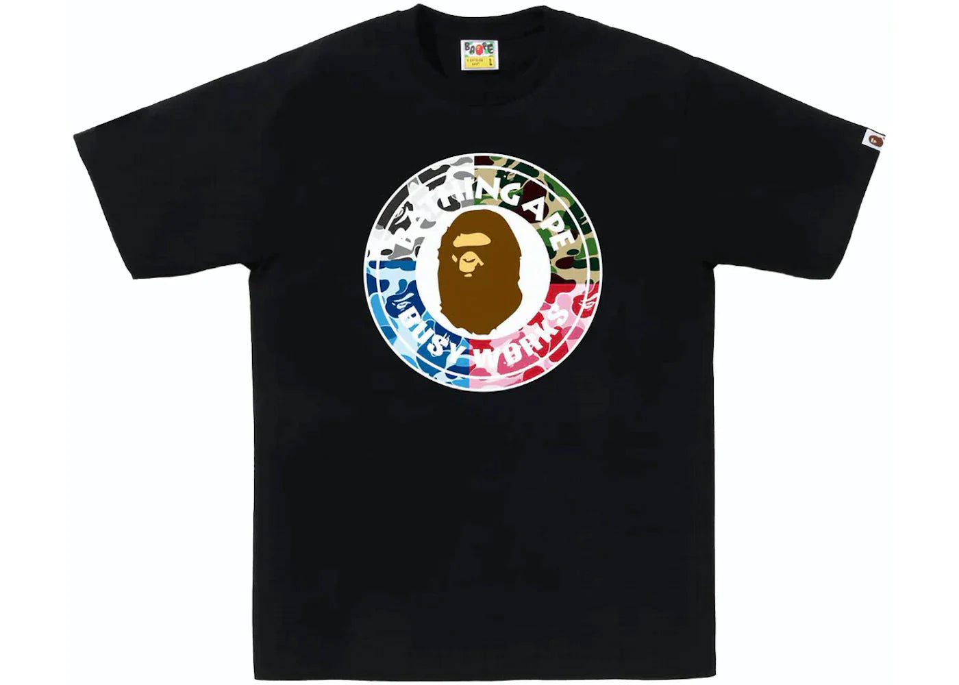 BAPE BUSY WORKS ABC CRAZY CAMO TEE "BLACK"