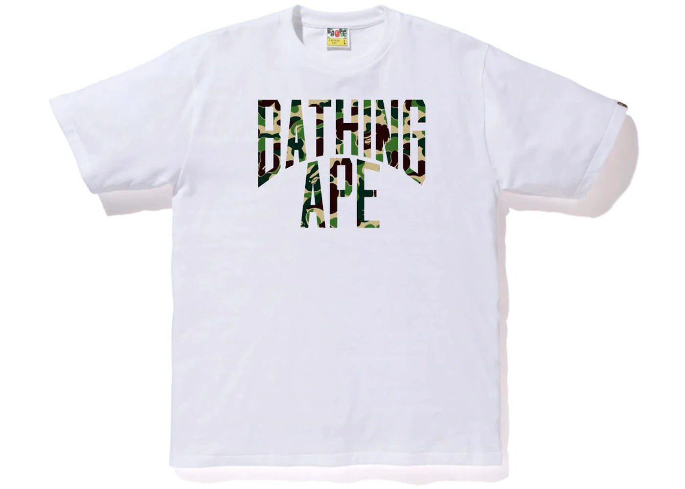 BAPE ABC CAMO NYC LOGO TEE WHITE GREEN