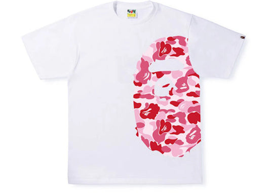 BAPE ABC CAMO SIDE BIG APE HEAD TEE PINK / WHITE