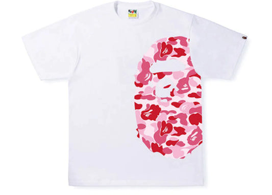 BAPE SIDE APE HEAD ABC PINK CAMO TEE "WHITE"