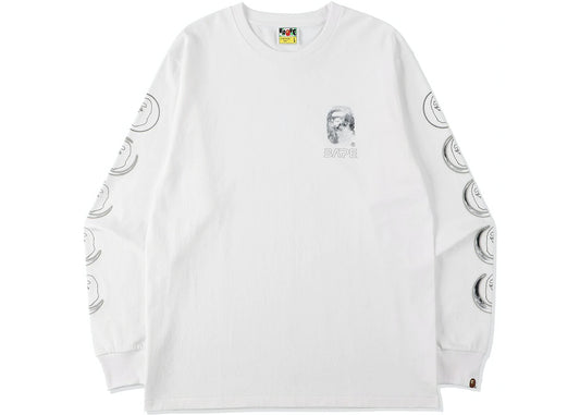 BAPE APE HEAD MOON PHOTO L/S TEE "WHITE"