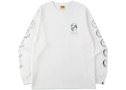 BAPE APE HEAD MOON PHOTO L/S TEE "WHITE"