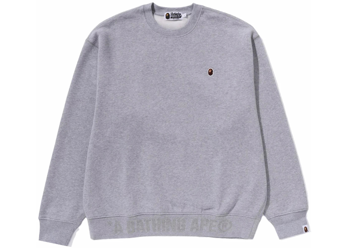 BAPE APE LOGO CREWNECK "GREY"