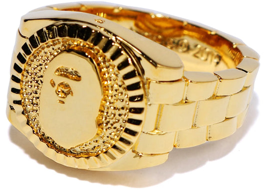 BAPE APE HEAD RING "GOLD"