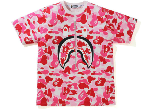 BAPE WOMENS BICOLOR SHARK TEE PINK