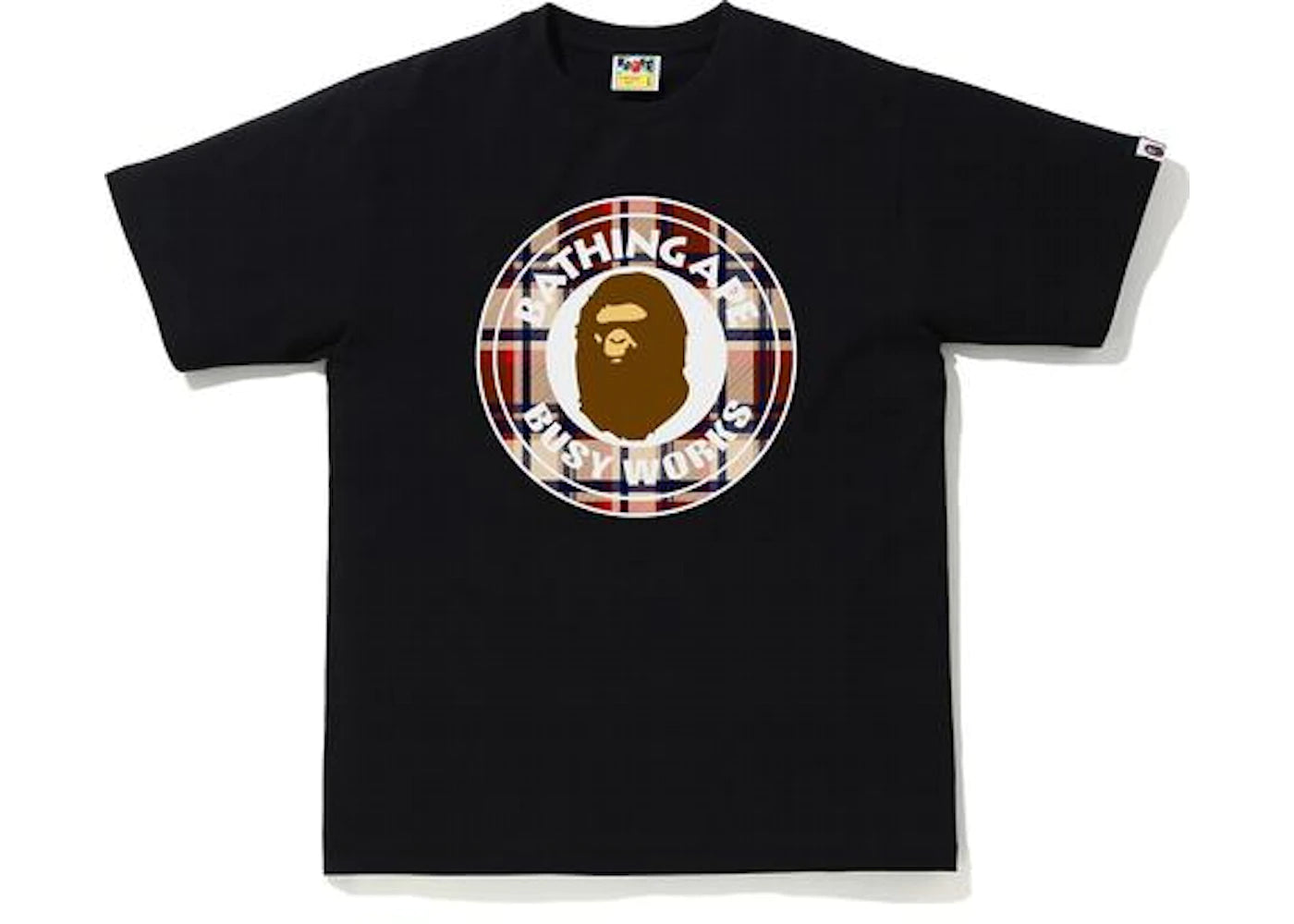 BAPE BUSY WORKS BLACK TEE "RED"