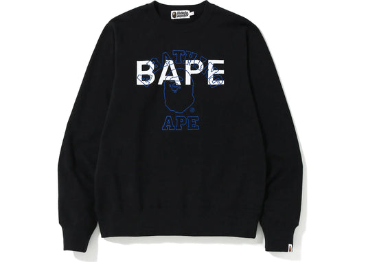 BAPE COLLEGE COLOR LOGO CREWNECK (KIDS) "BLACK"