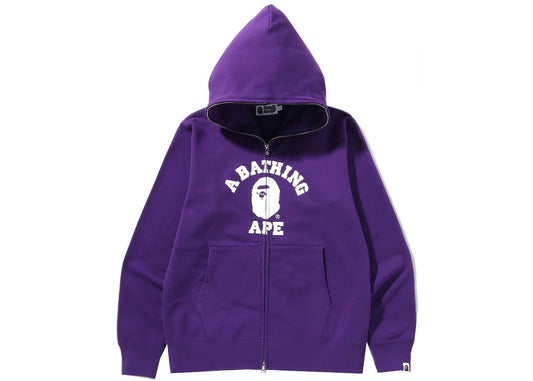 BAPE COLLEGE ZIP OS HOODIE "PURPLE/PURPLE CAMO"