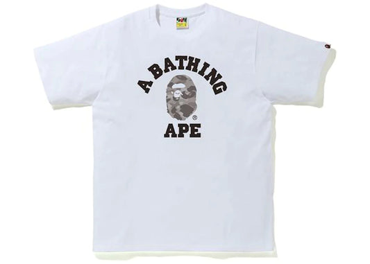 BAPE MULTI COLOR HEART COLLEGE TEE "WHITE"