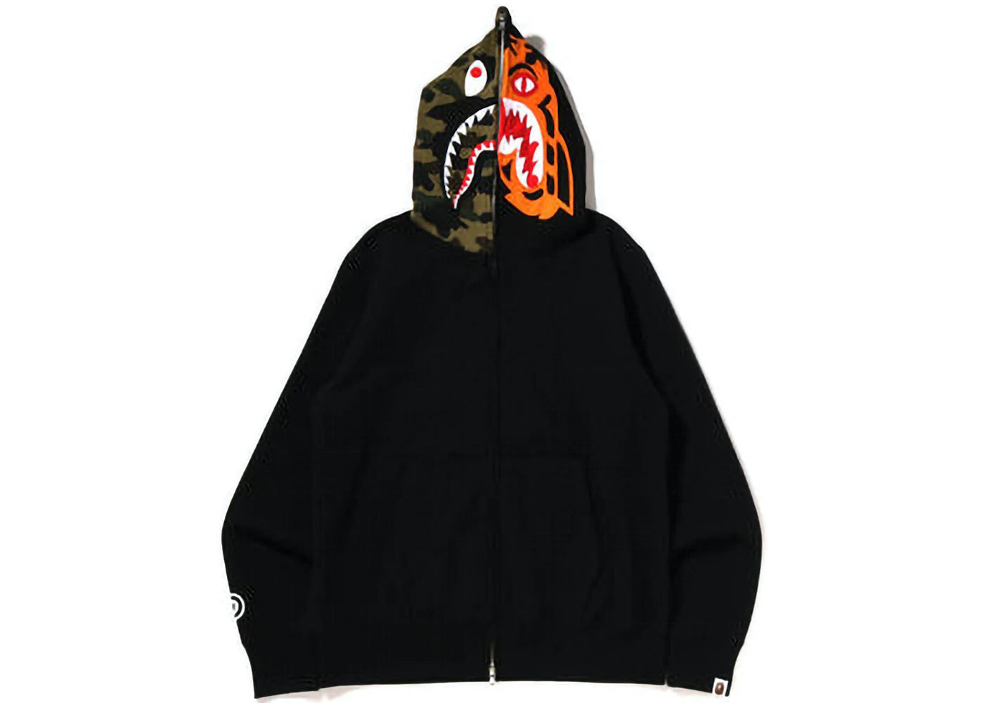 BAPE APE FACE HOCKEY OS ZIP HOODIE "BLACK"