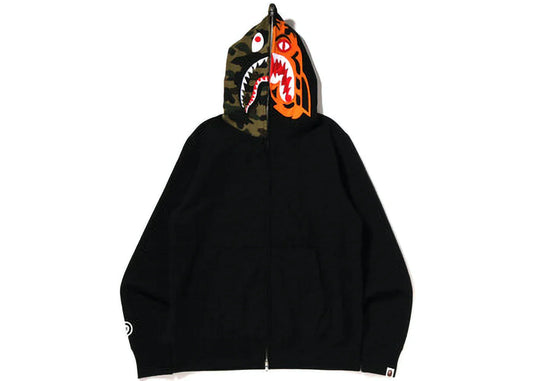 BAPE APE FACE HOCKEY OS ZIP HOODIE "BLACK"