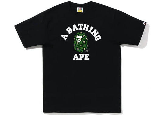 BAPE DISTORTION COLLEGE TEE BLACK/GREEN