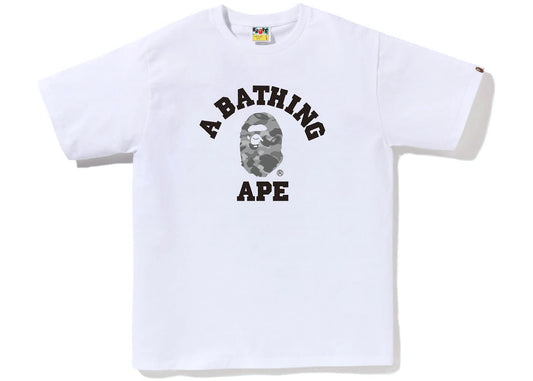 BAPE HONEYCOMB CAMO COLLEGE TEE "GREY/WHITE"