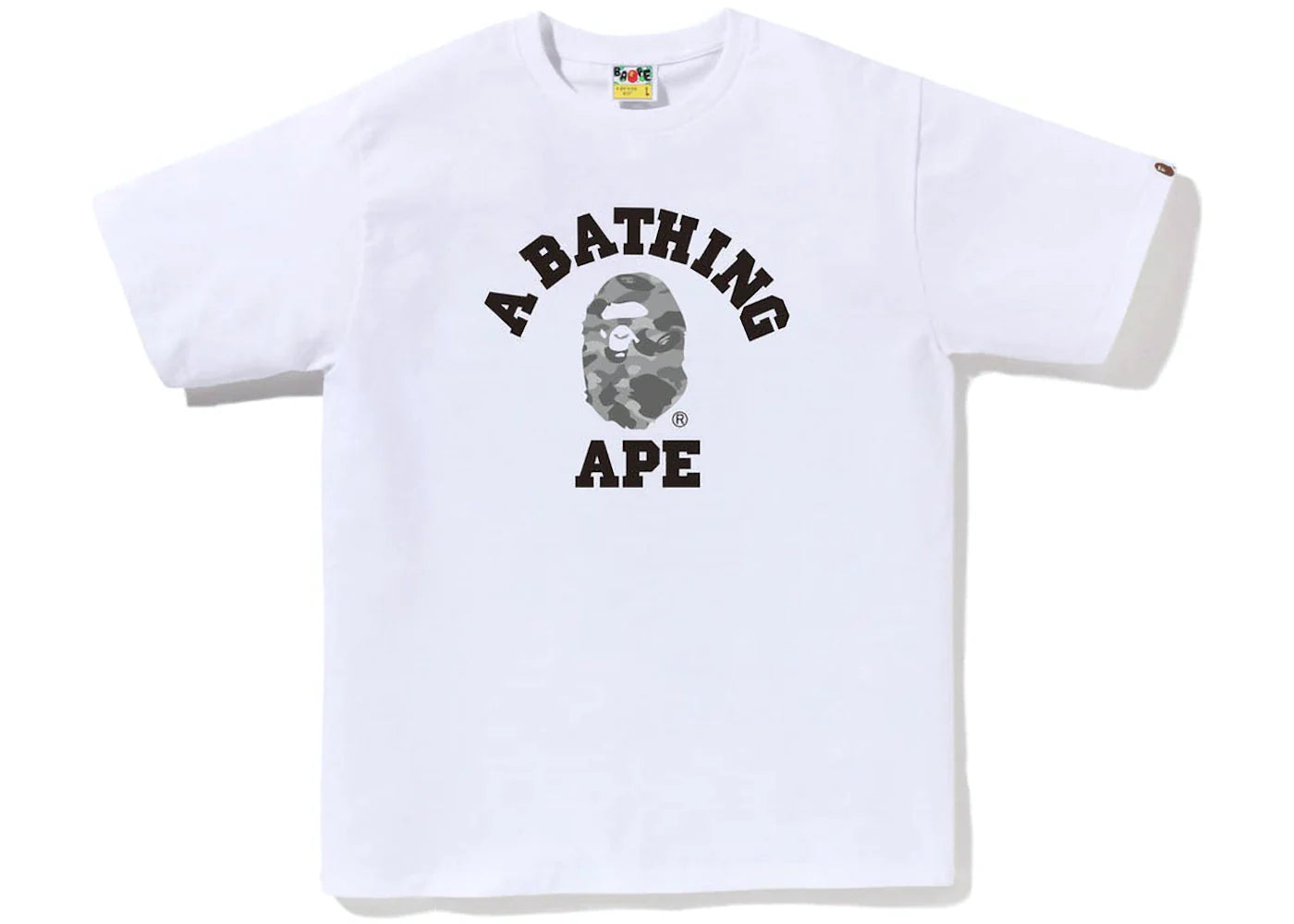 BAPE HONEYCOMB CAMO COLLEGE TEE "GREY/WHITE"