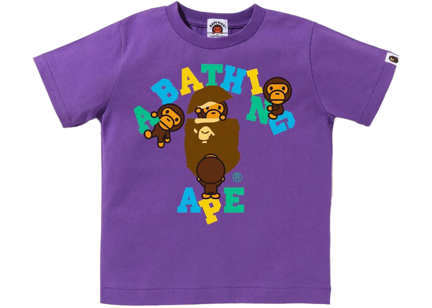 BAPE COLLEGE MILO TEE  KIDS "PURPLE"