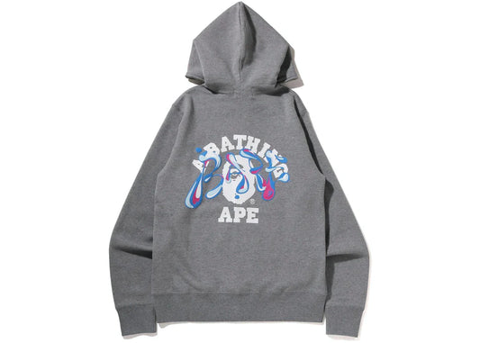 BAPE COLLEGE MARBLE LIQUID CAMO ZIP HOODIE  "GREY"