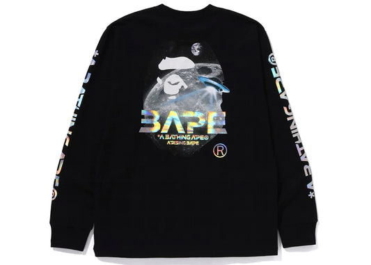 BAPE APE HEAD MOON PHOTO L/S TEE "BLACK"