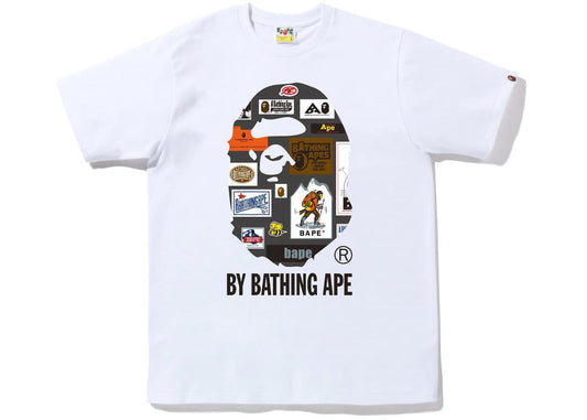 BAPE MULTI LABEL BY BATHING APE TEE WHITE