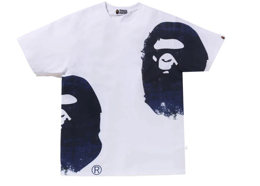 BAPE APE MULTI HEAD OVERPRINTED TEE "WHITE"