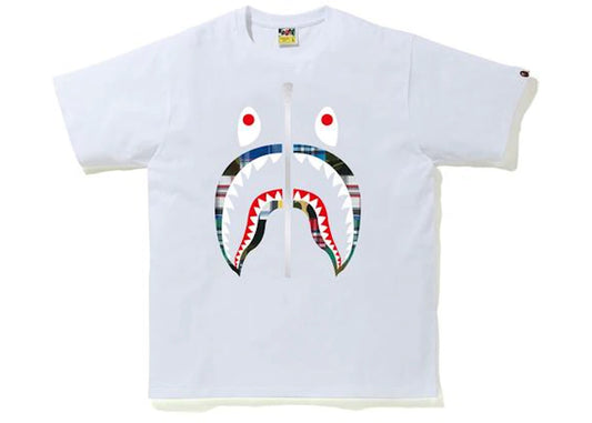 BAPE PATCHOWKR SHARK TEE WHITE