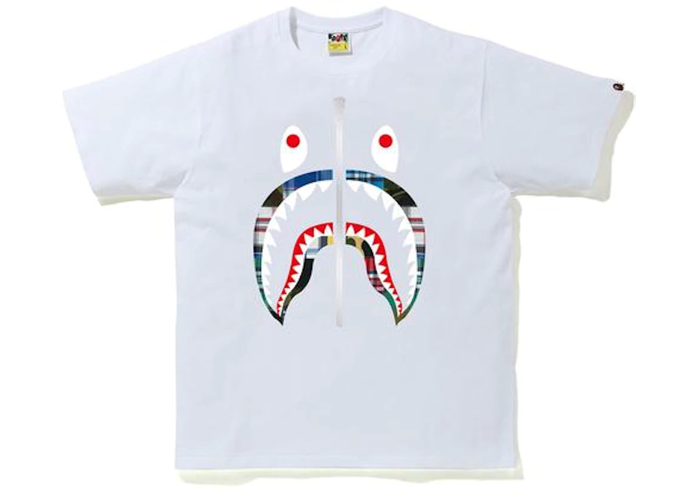 BAPE PATCHWORK SHARK TEE WHITE