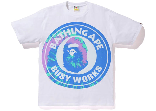 BAPE PIGMENT TIE DYE BIG BUSY WORKS TEE WHITE