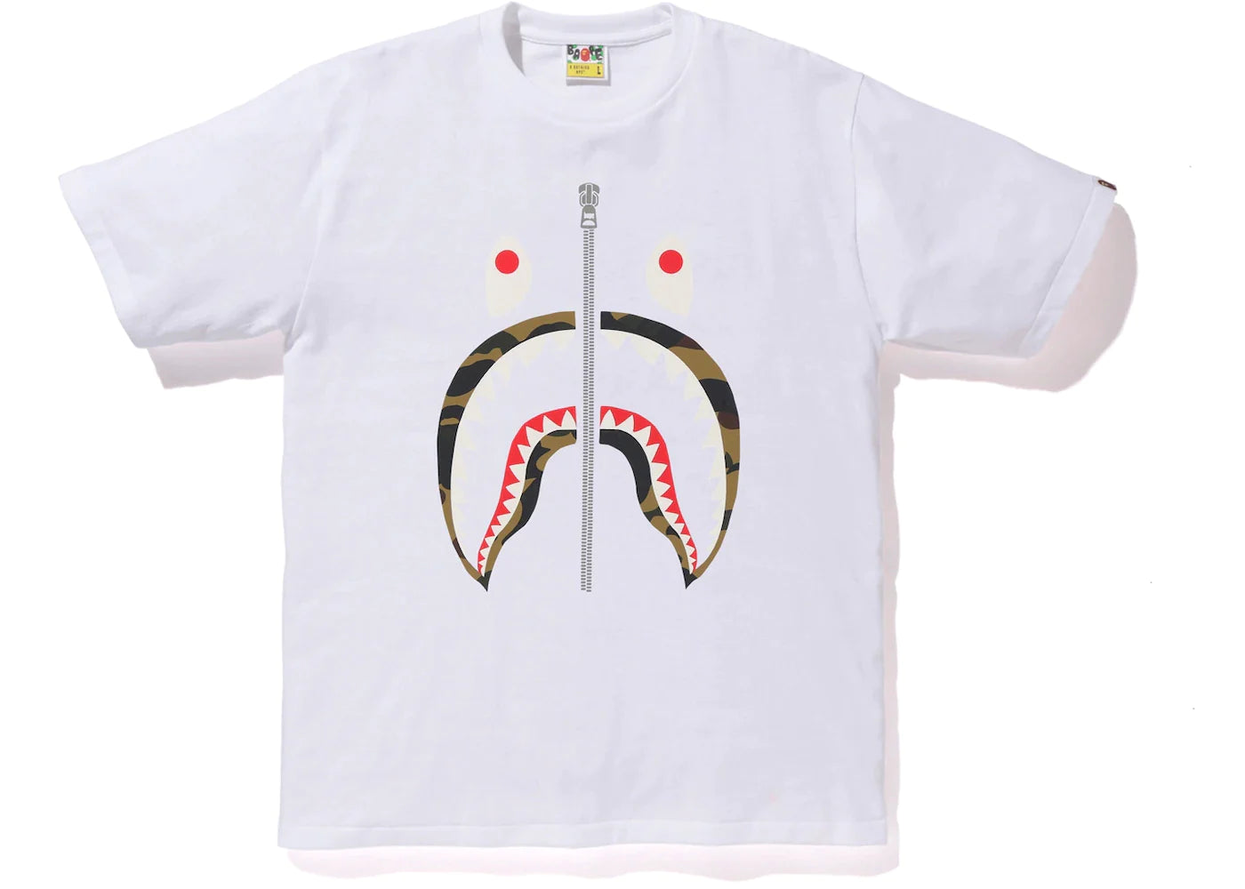 BAPE YELLOW 1ST CAMO TEE WHITE