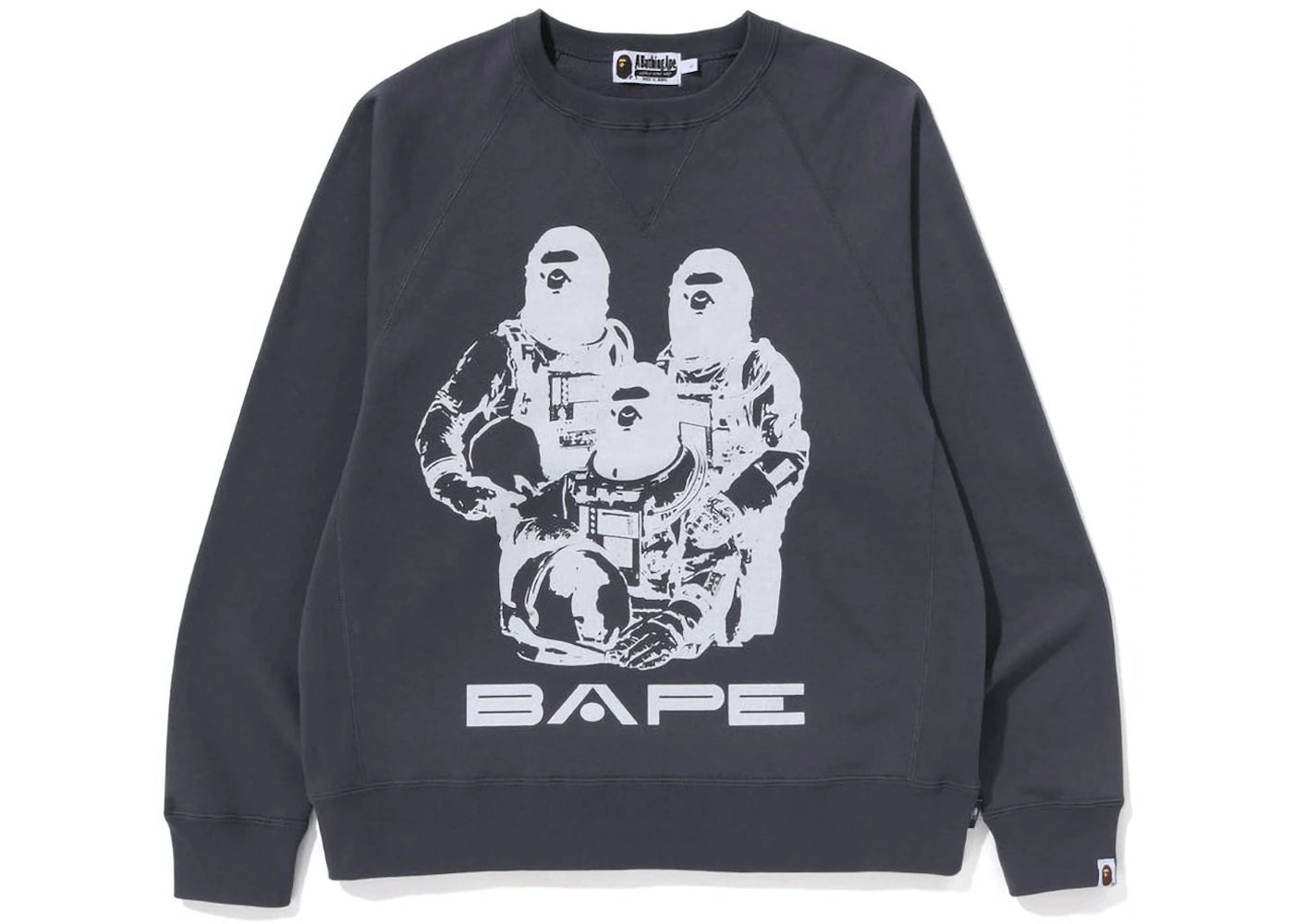 BAPE SPACE SYSTEM OS CREWNECK "CHARCOAL"