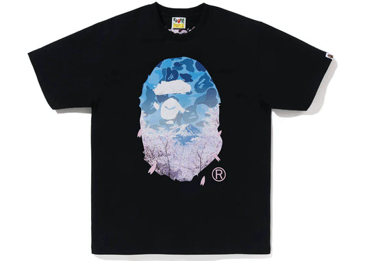 BAPE SAKURA PHOTO APE HEAD TEE (SS23) "BLACK"