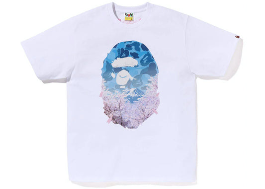 BAPE SAKURA PHOTO APE HEAD TEE (SS23) "WHITE"