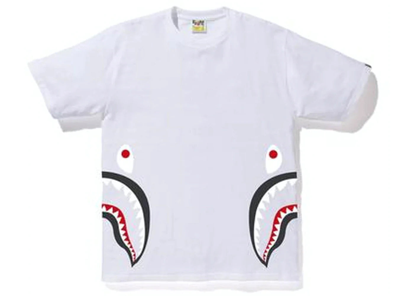 BAPE SIDE SHARK BICOLOR WHITE TEE "BLACK"