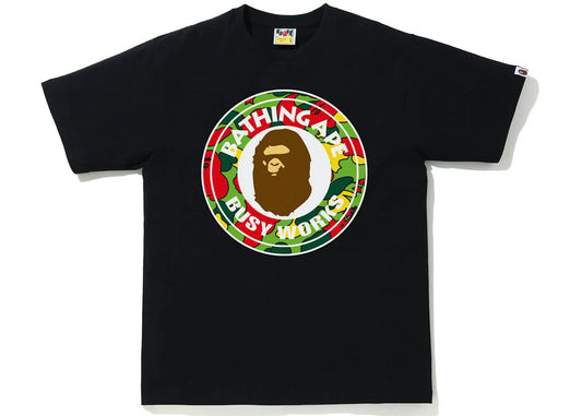 BAPE BUSY WORKS MULTI STA CAMO TEE "BLACK"