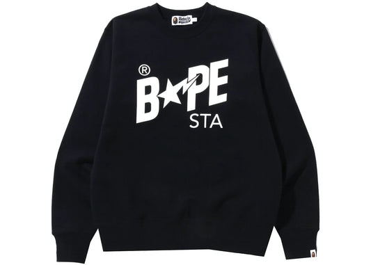 BAPE FRONT LOGO OS CREWNECK "BLACK"