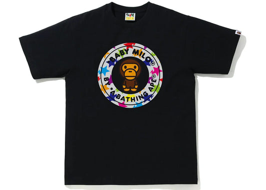 BAPE MILO BUSY WORKS STA PATTERN TEE "BLACK"