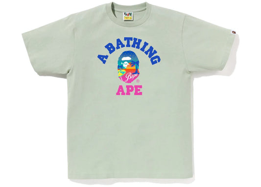 BAPE COLLEGE SUNSET BEACH TEE "PASTEL GREEN"