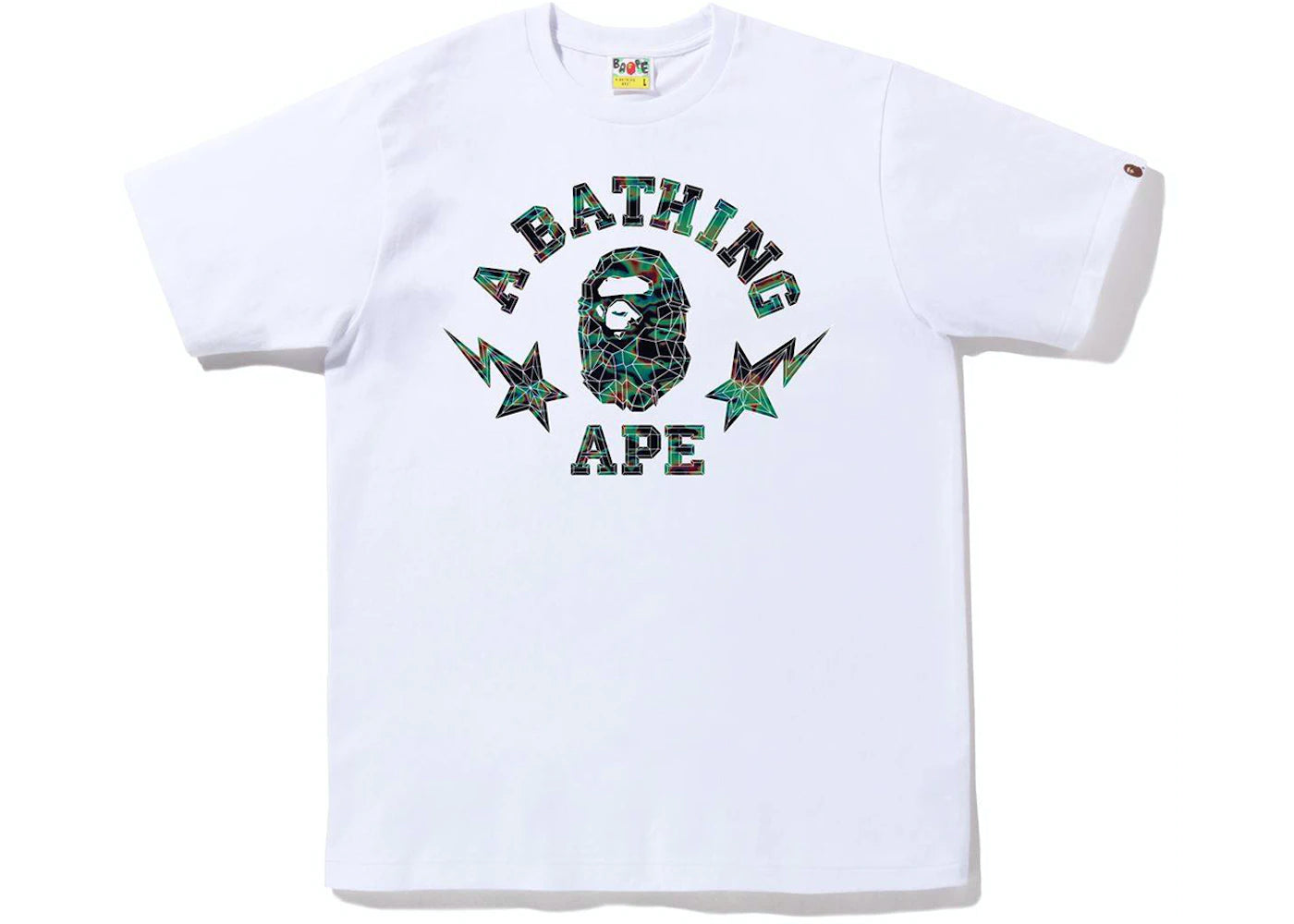 BAPE WHITE THERMOGRAPHY POLYGON T-SHIRT