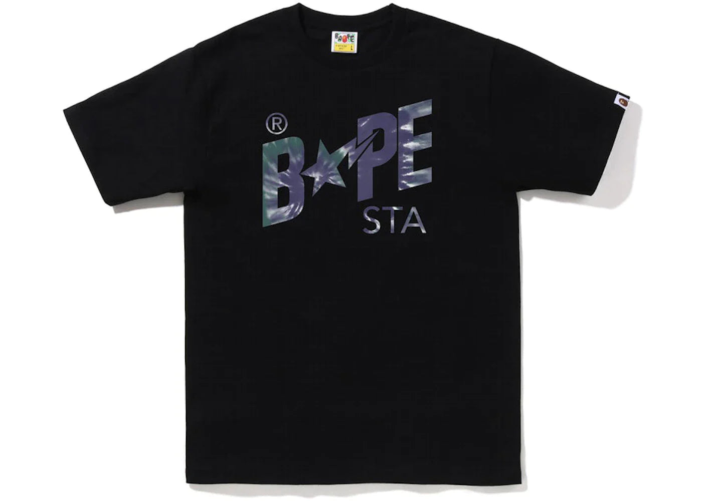 TIE DYE BAPE STA LOGO TEE "BLACK X PURPLE"