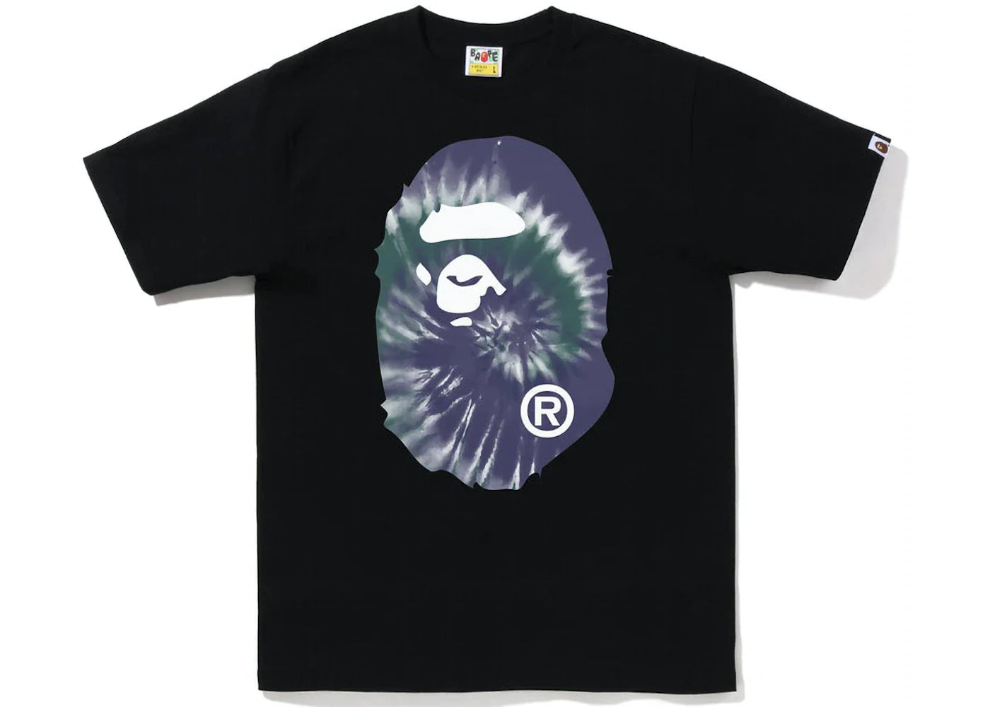 BAPE APE HEAD PURPLE TIE DYE TEE "BLACK"