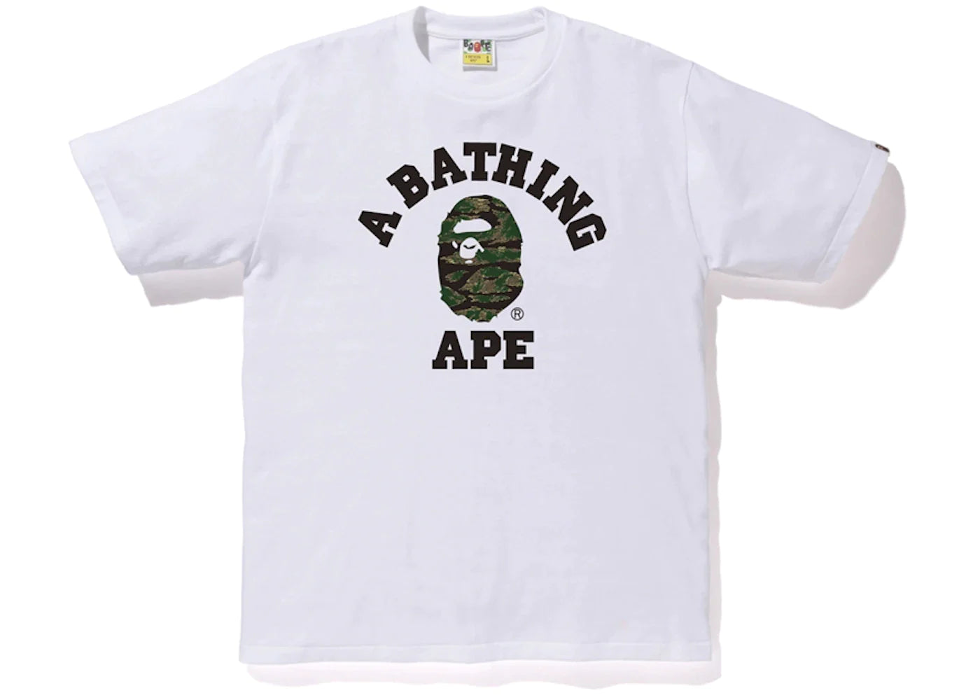 BAPE ORANGE TIGER CAMO TEE WHITE