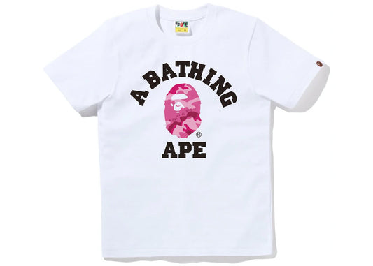 BAPE WOMENS HOLOGRAM COLLEGE TEE