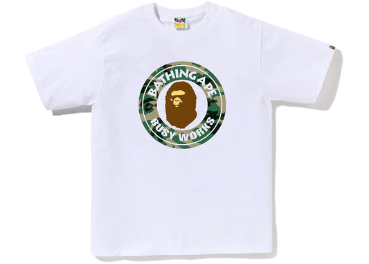 BAPE WOODLAND CAMO BUSY WORKS TEE WHITE