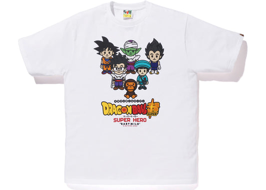 BAPE X DRAGON BALL SUPER GOKU & GOHAN & PAN & PICCOLO &VEGETA BABY MILO JAPAN EXCLUSIVE TEE "WHITE"