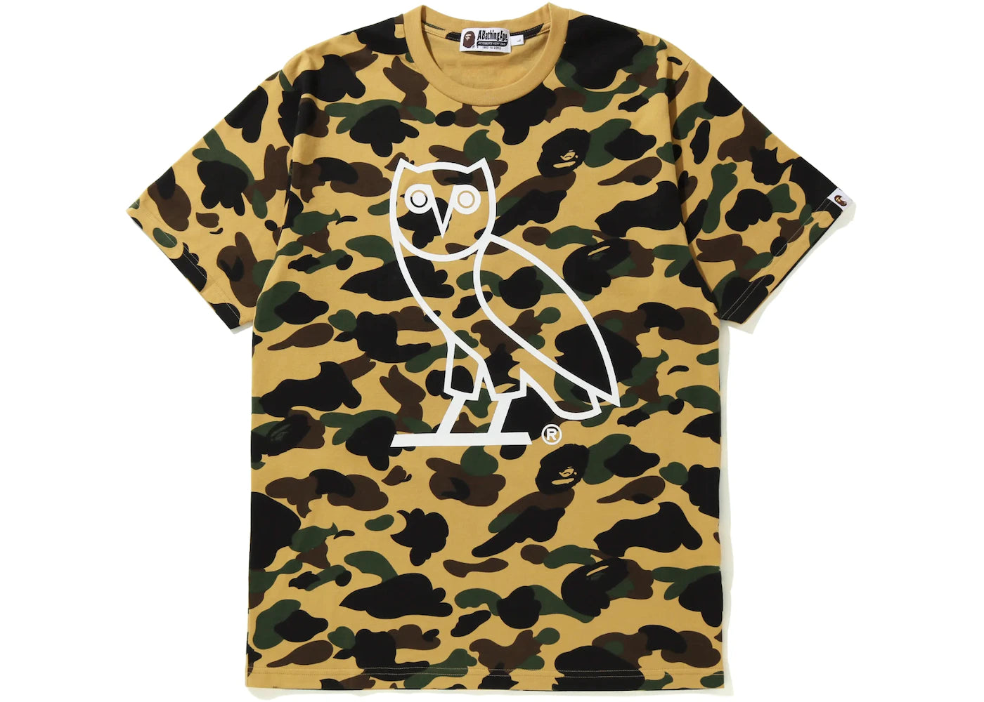 BAPE X OVO LOGO TEE "YELLOW CAMO"